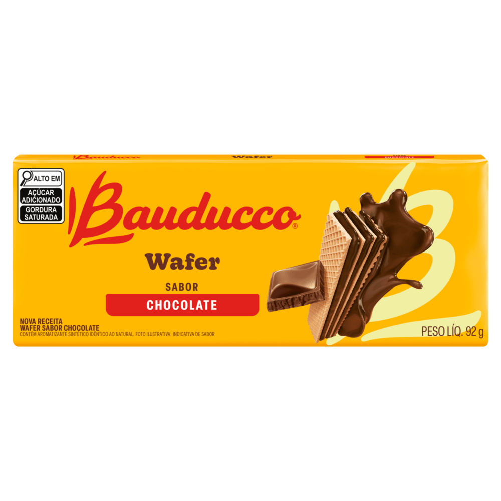 Biscoito Wafer Recheio Chocolate Bauducco Pacote 92g