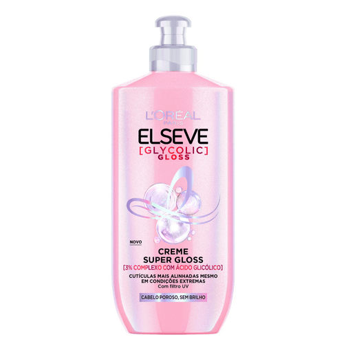 Creme-para-Pentear-Super-Gloss-com-Filtro-UV-L-oreal-Paris-Elseve-Glycolic-Gloss-Frasco-250ml Creme-para-Pentear-Super-Gloss-com-Filtro-UV-L-oreal-Paris-Elseve-Glycolic-Gloss-Frasco-250ml