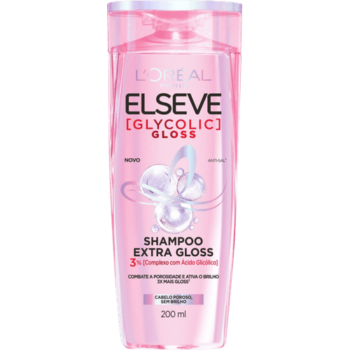 Shampoo-Extra-Gloss-Anti-Sal-L-oreal-Paris-Elseve-Glycolic-Gloss-Frasco-200ml Shampoo-Extra-Gloss-Anti-Sal-L-oreal-Paris-Elseve-Glycolic-Gloss-Frasco-200ml