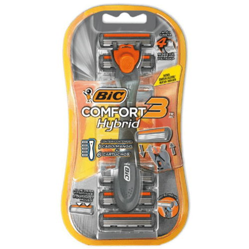 Aparelho-de-Barbear-Bic-Confort3-Hibrid-com-6-Cargas-Extras Aparelho-de-Barbear-Bic-Confort3-Hibrid-com-6-Cargas-Extras