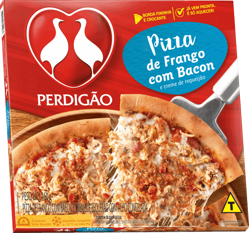 Pizza Frango com Bacon e Creme de Requeijão Perdigão Caixa 460g
