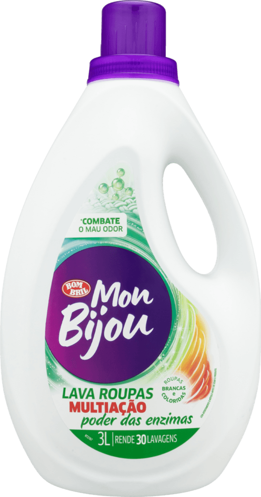 Lava Roupas Líquido Mon Bijou Verde Bombona com 3L