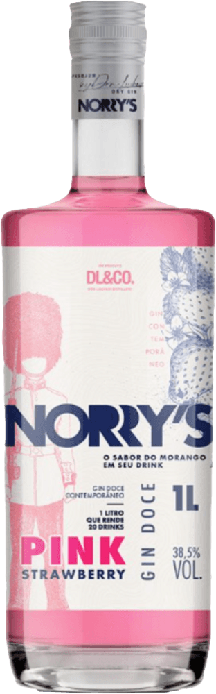 GIN NORRY´S PINK STRAWBERRY1L 38,5% VOL - Apoio Entrega V2