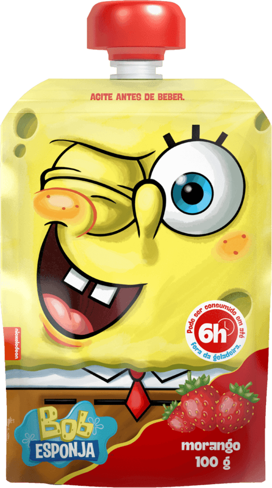 Iogurte de Morango Bob Esponja Squeeze Elegê 100g