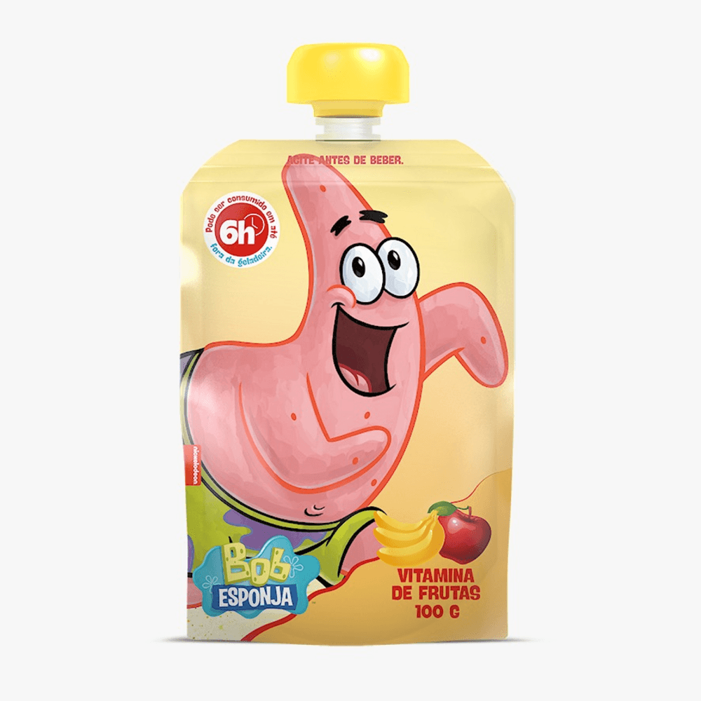Iogurte Vitamina de Frutas Bob Esponja Squeeze Elegê 100g