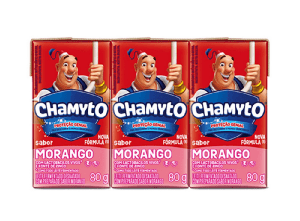 LEITE FERM CHAMYTO MORANGO PACK C/ 6 UN 80G