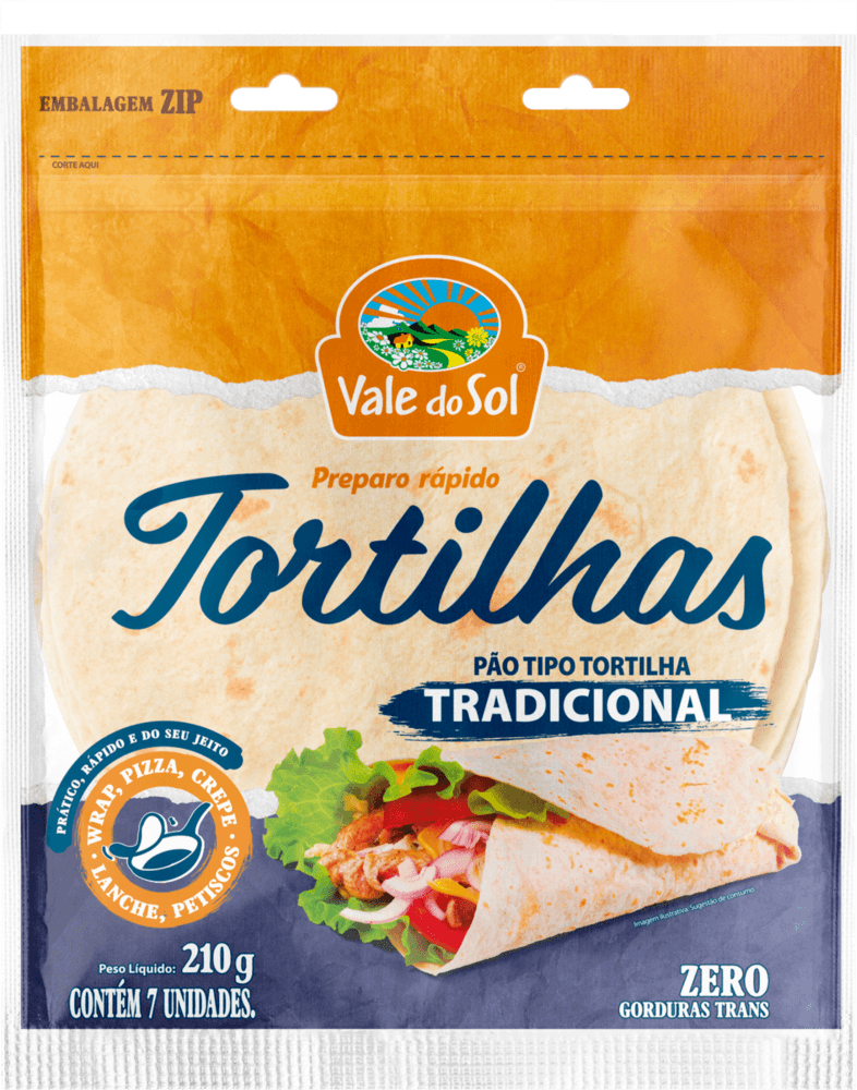 PÃO TORTILHA VALE DO SOL RAP TRADICIONAL 210G
