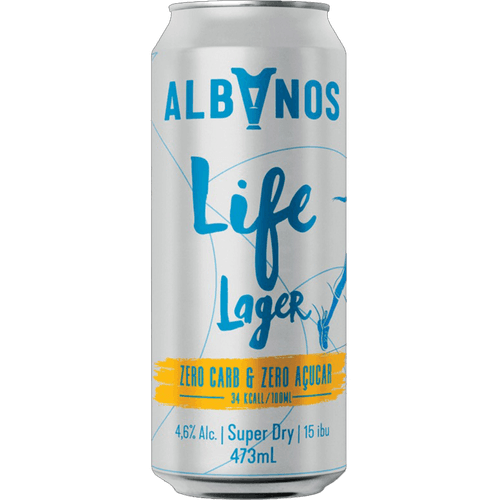 Cerveja-Albanos-Life-Lager-Super-Dry-Zero-Carb-e-Zero-Acucar-473ml Cerveja-Albanos-Life-Lager-Super-Dry-Zero-Carb-e-Zero-Acucar-473ml