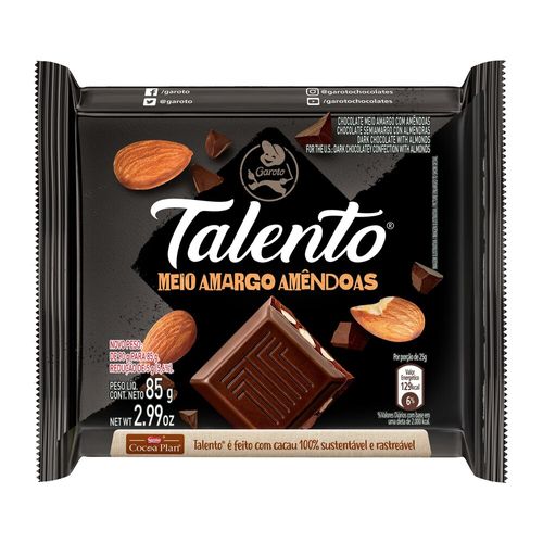 Chocolate-TALENTO-Meio-Amargo-com-Amendoas-85g Chocolate-TALENTO-Meio-Amargo-com-Amendoas-85g