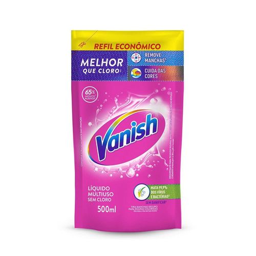 Tira-Manchas-Vanish-Liquido-Multiuso-para-roupas-coloridas-Refil-Economico-500ml Tira-Manchas-Vanish-Liquido-Multiuso-para-roupas-coloridas-Refil-Economico-500ml