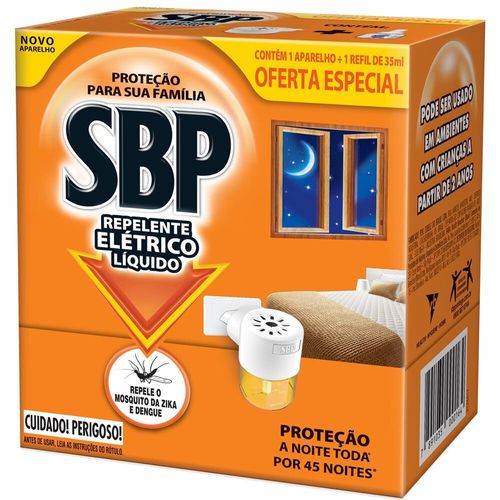 Repelente-Eletrico-Liquido-SBP-45-Noites-Novo-Aparelho---Refil Repelente-Eletrico-Liquido-SBP-45-Noites-Novo-Aparelho---Refil