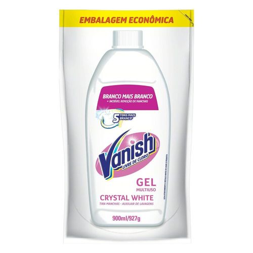 Tira-Manchas-Vanish-Liquido-Crystal-White-para-roupas-brancas-Refil-Economico-900ml Tira-Manchas-Vanish-Liquido-Crystal-White-para-roupas-brancas-Refil-Economico-900ml