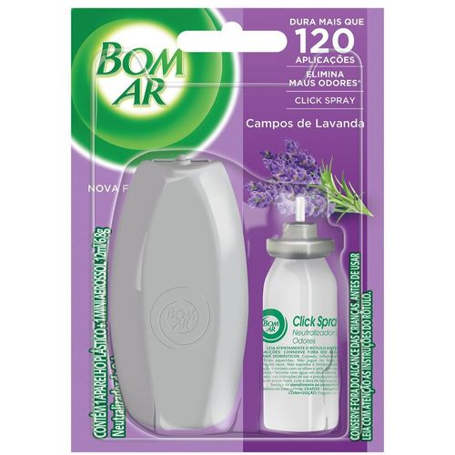 Aromatizador-Bom-Ar-Click-Spray-Campos-de-Lavanda-Aparelho---Refil-12ml Aromatizador-Bom-Ar-Click-Spray-Campos-de-Lavanda-Aparelho---Refil-12ml