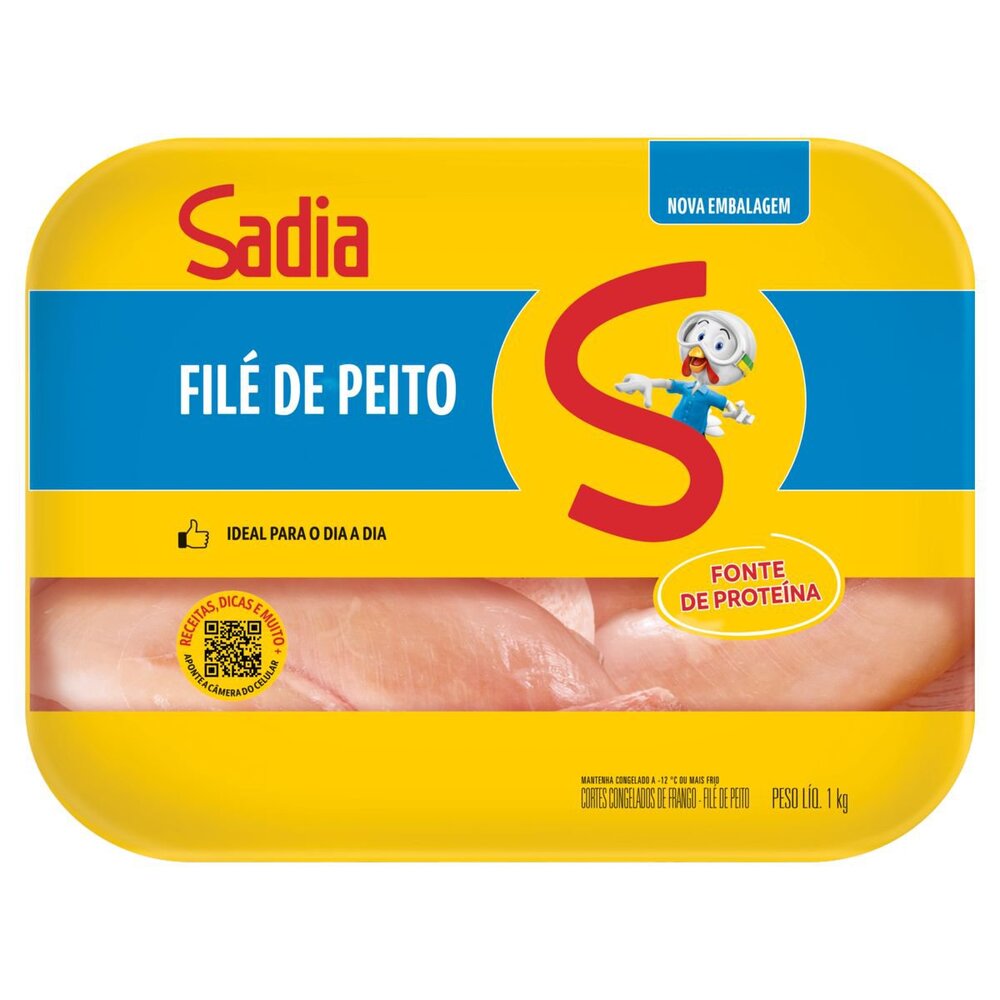 Filé de Peito de Frango Sadia Congelado Bandeja com 1kg
