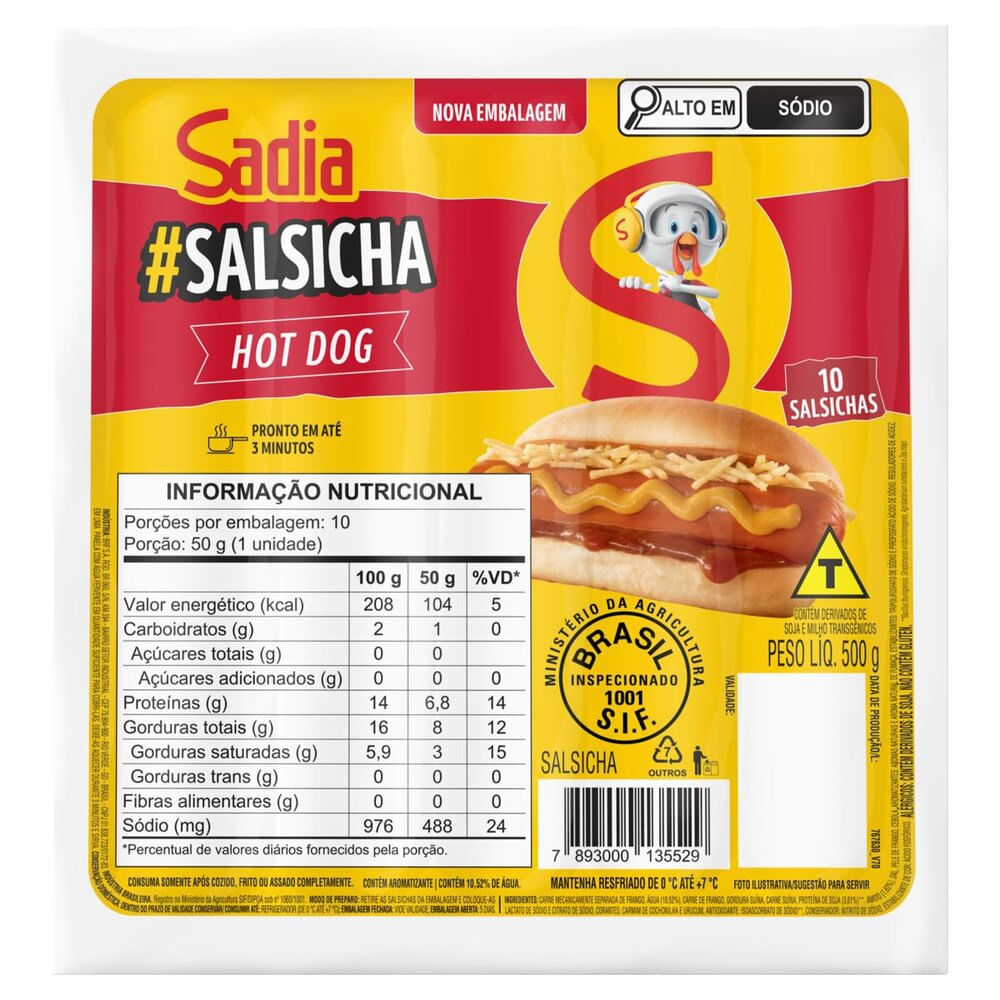 Salsicha Hot Dog 500g Sadia