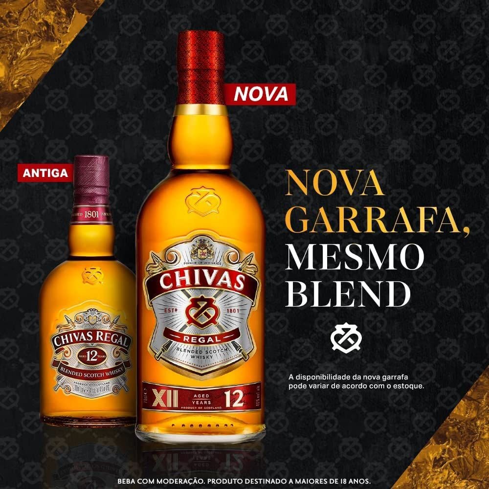 Whisky Chivas Regal 12 anos Escocês - 1 litro - Apoio Entrega V2