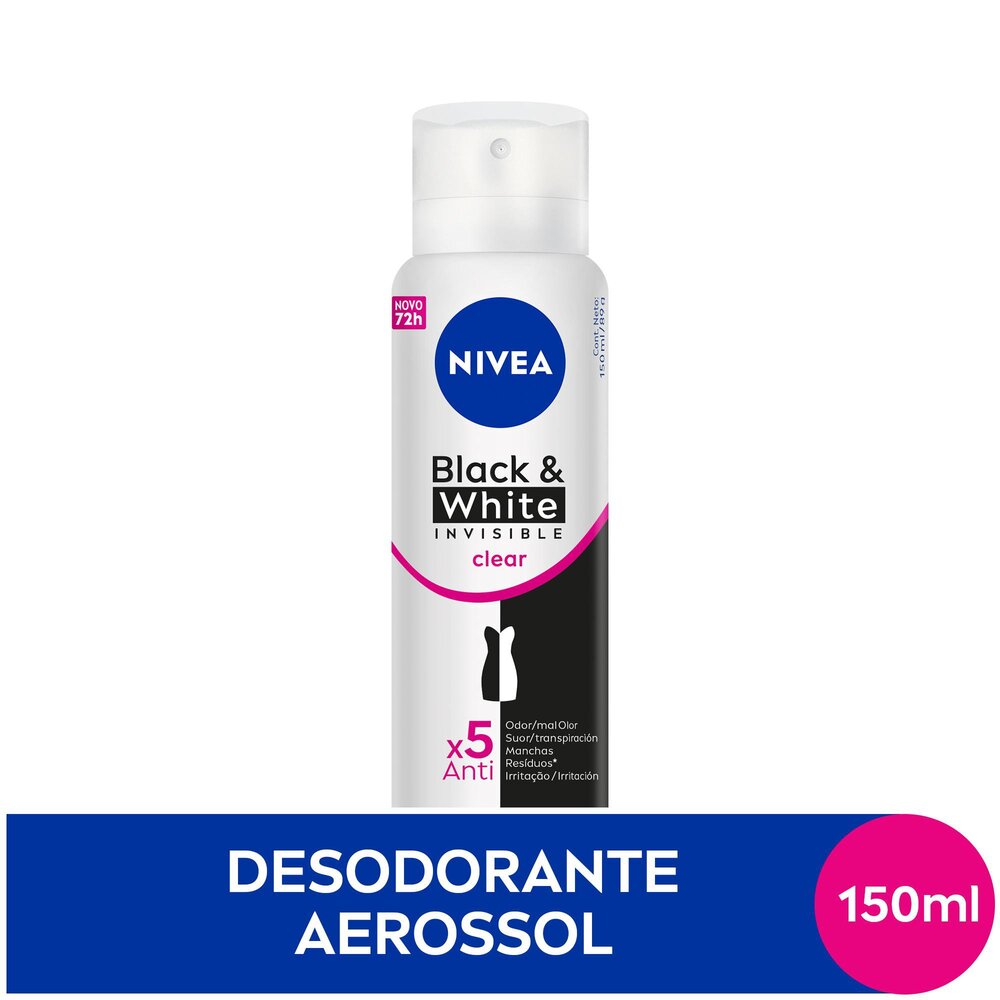 NIVEA Desodorante Aerossol Black & White INVISIBLE Clear 150ml