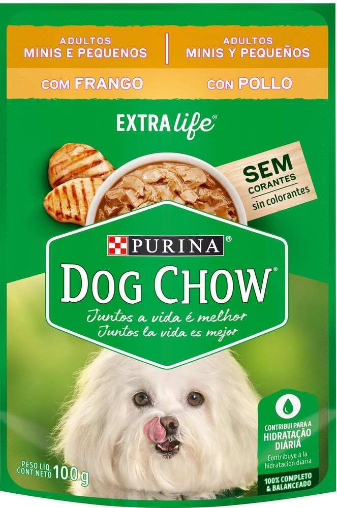 Ração Úmida DOG CHOW Cães Adultos Minis e Pequenos Frango 100g