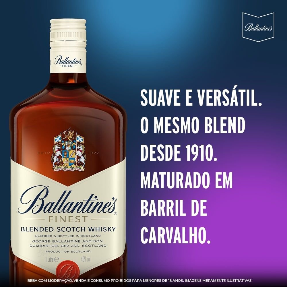 Whisky Ballantine's Finest Blended Escocês - 750 ml - Apoio Entrega V2