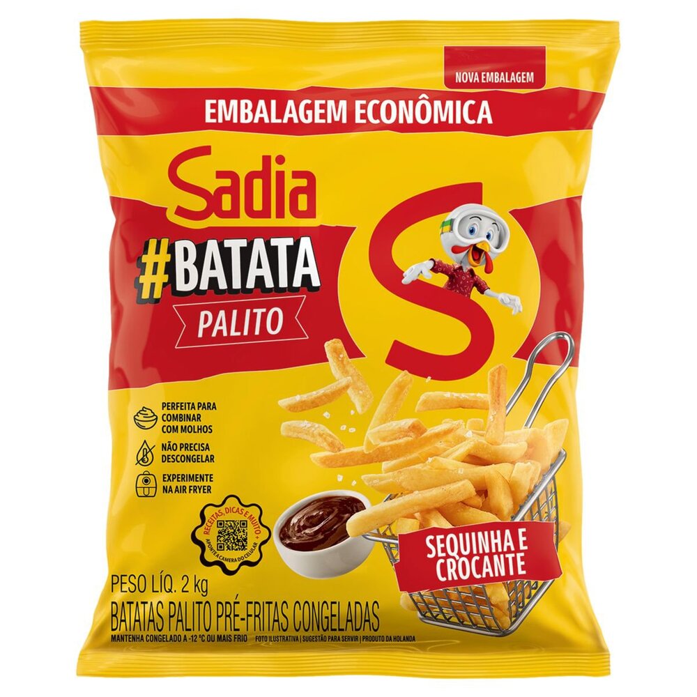 Batata Palito Sadia Pré-Frita Congelada 2Kg