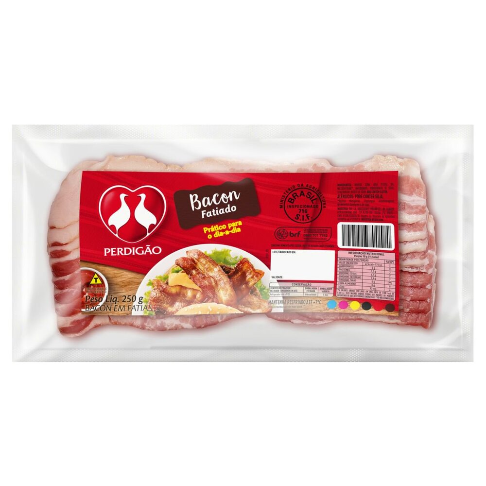 Bacon Perdigão Defumado e Fatiado Pacote com 250g