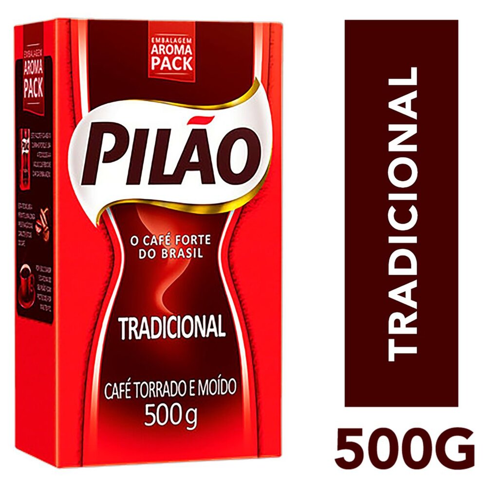 Café Torrado e Moído a Vácuo Tradicional Pilão Pacote 500g