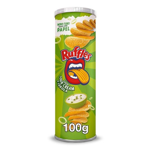 Batata-Ruffles-Sour-Cream-e-Cebola-Tubo-100g Batata-Ruffles-Sour-Cream-e-Cebola-Tubo-100g
