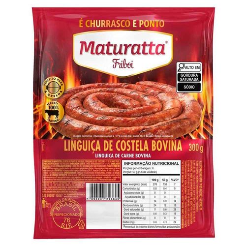 Linguica-Bovina-Maturatta-Costela-300g Linguica-Bovina-Maturatta-Costela-300g