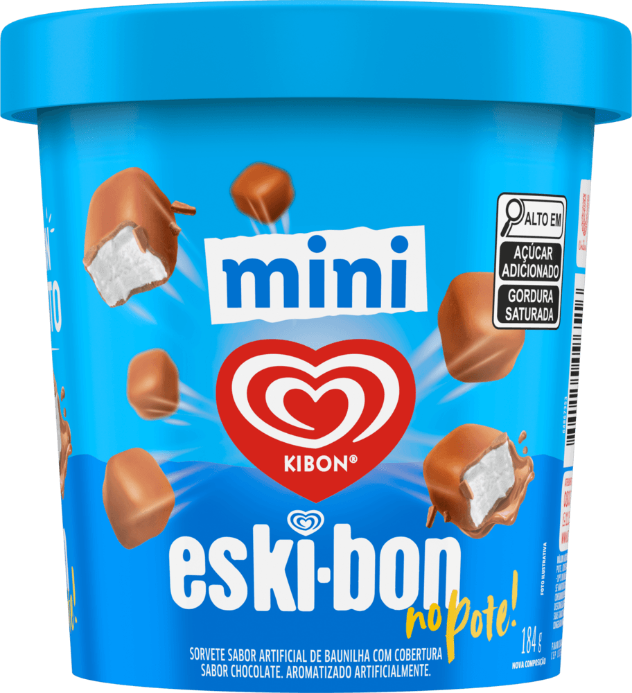 SORVETE KIBON ESKI-BON 184G PT - BAUNILHA COBERTURA DE CHOCOLATE