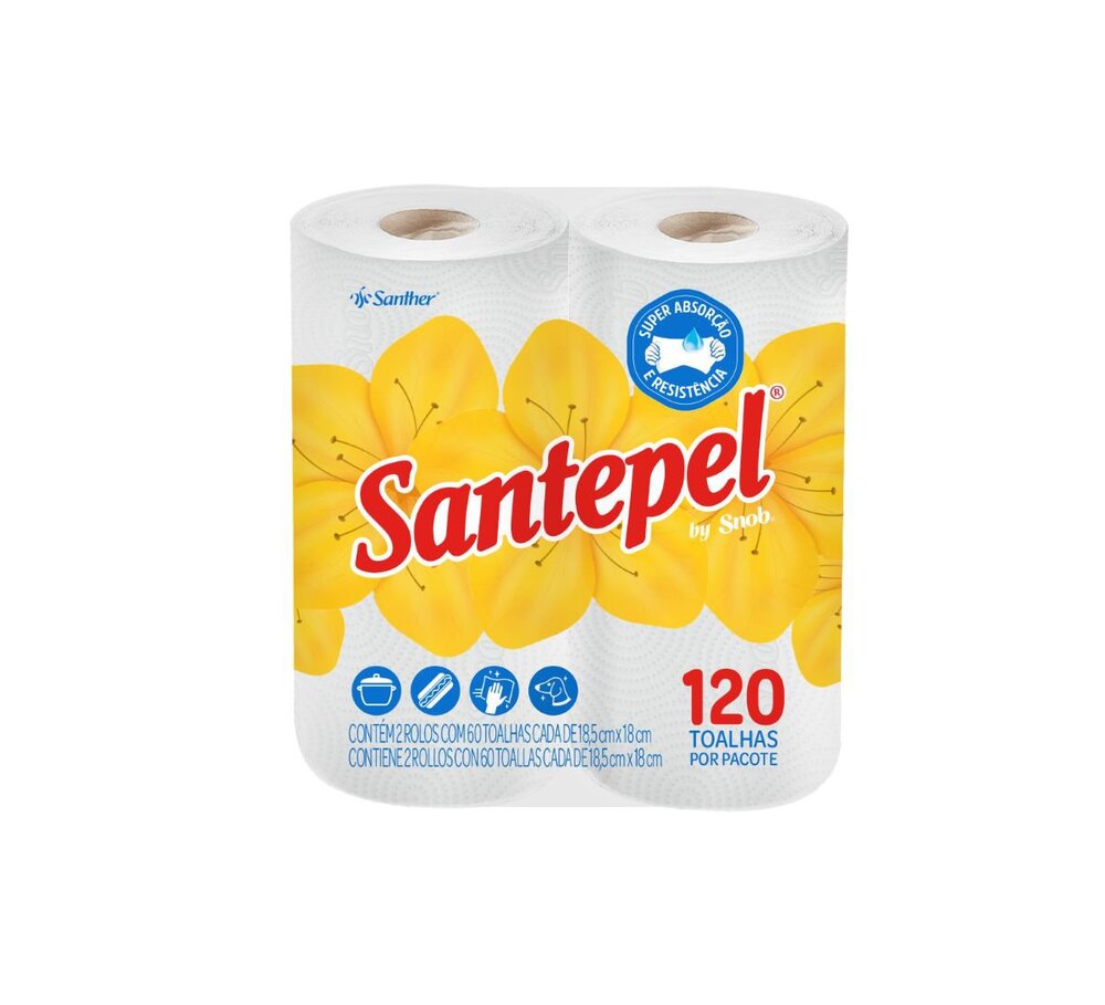 Toalha de Papel Santepel 120 folhas 2 rolos