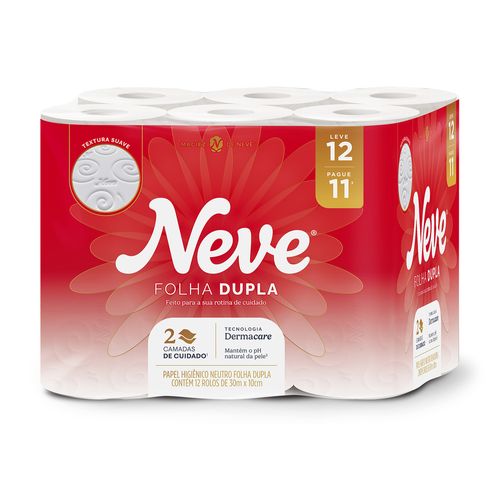 Papel-Higienico-Folha-Dupla-Neutro-Neve-Toque-da-Seda-30m-Pacote-Leve-12-Pague-11-Unidades Papel-Higienico-Folha-Dupla-Neutro-Neve-Toque-da-Seda-30m-Pacote-Leve-12-Pague-11-Unidades