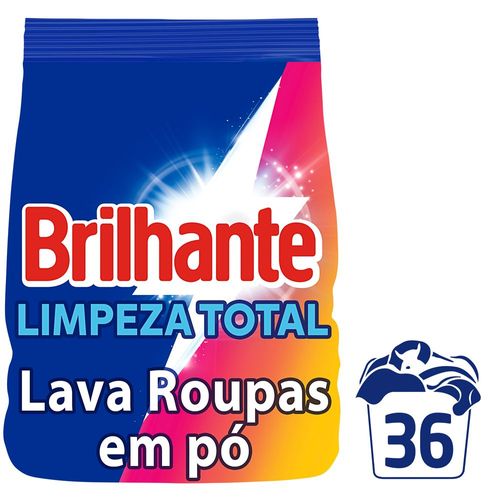 Sanitizante Lava-Roupas em Pó Roupas Brancas e Coloridas Brilhante Limpeza Total Pacote 2,4kg Tamanho Família
