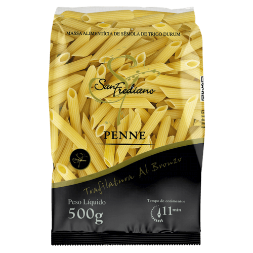 Macarrao-de-Semola-de-Trigo-Grano-Duro-Penne-San-Frediano-Pacote-500g Macarrao-de-Semola-de-Trigo-Grano-Duro-Penne-San-Frediano-Pacote-500g