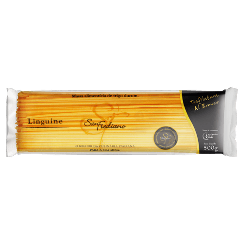 Macarrao-de-Semola-de-Trigo-Grano-Duro-Linguine-San-Frediano-Pacote-500g Macarrao-de-Semola-de-Trigo-Grano-Duro-Linguine-San-Frediano-Pacote-500g