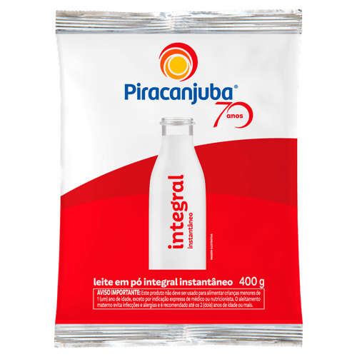 Leite-em-Po-Instantaneo-Integral-Piracanjuba-Pacote-400g Leite-em-Po-Instantaneo-Integral-Piracanjuba-Pacote-400g