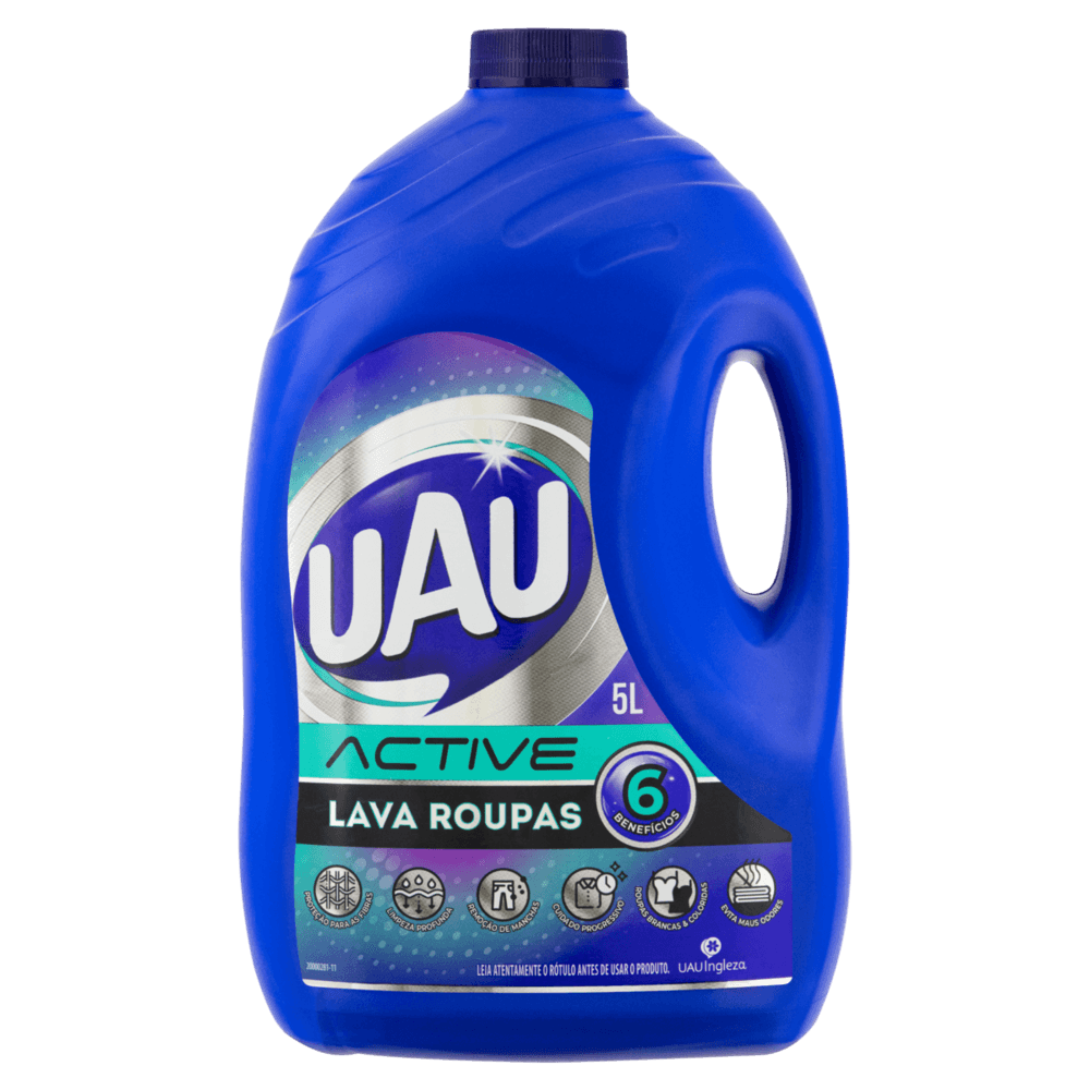 Lava-Roupas Líquido Roupas Brancas e Coloridas Uau Active Galão 5l