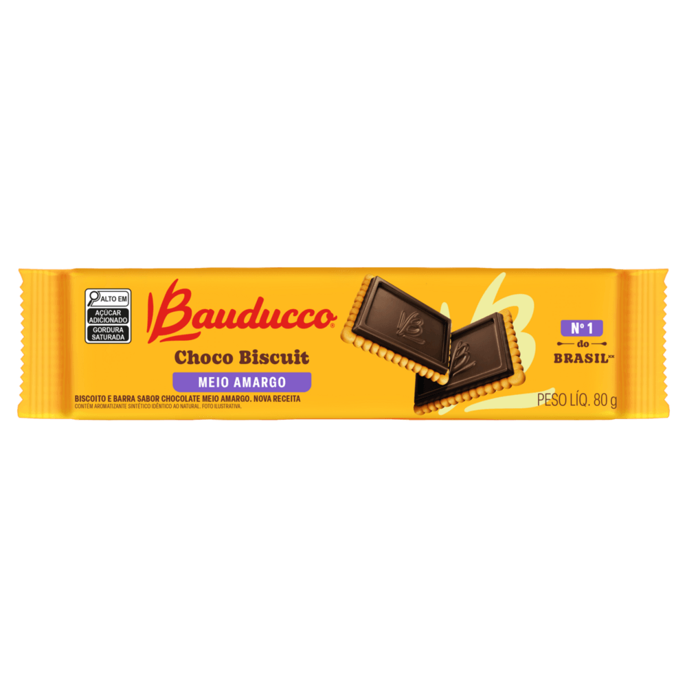Biscoito Meio Amargo Bauducco Choco Biscuit Pacote 80g