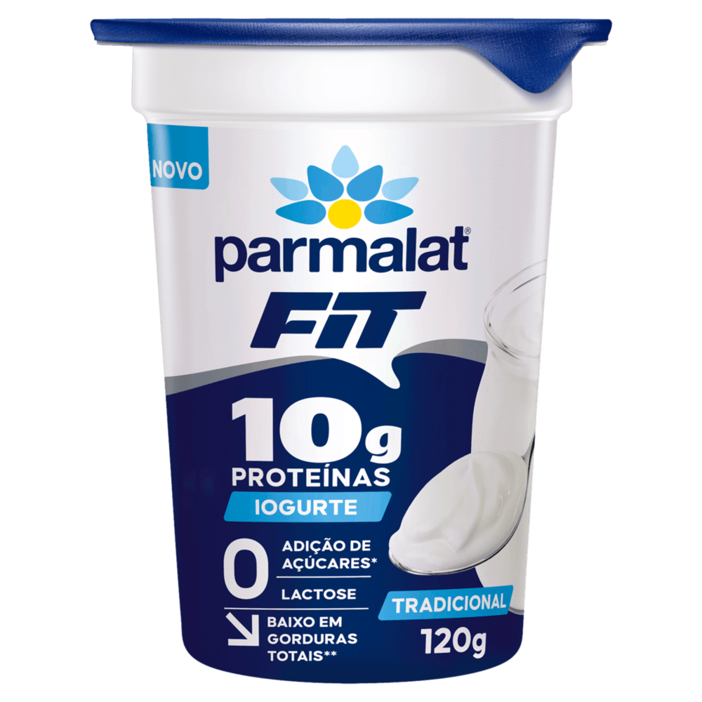 Iogurte Semidesnatado Tradicional Zero Lactose Parmalat Fit Copo 120g