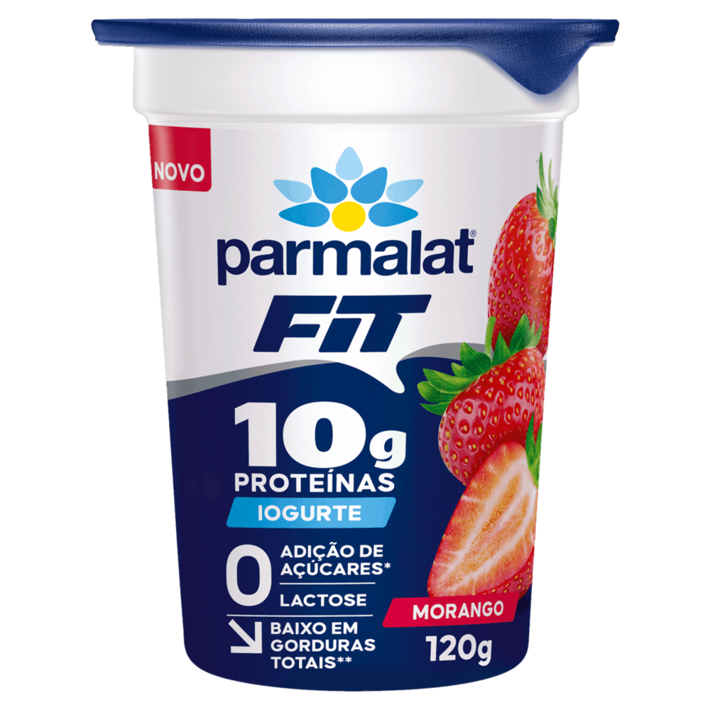 Iogurte Semidesnatado Morango Zero Lactose Parmalat Fit Copo 120g