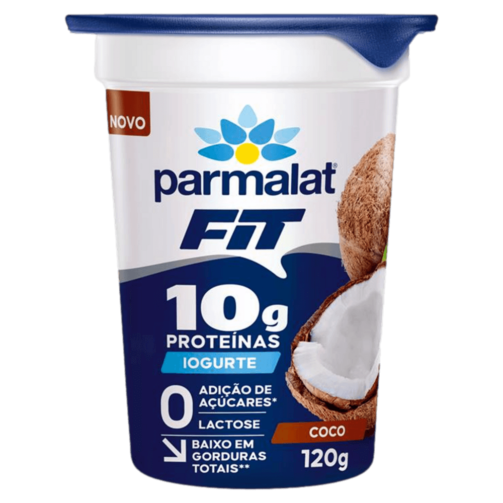 Iogurte Semidesnatado Coco Zero Lactose Parmalat Fit Copo 120g