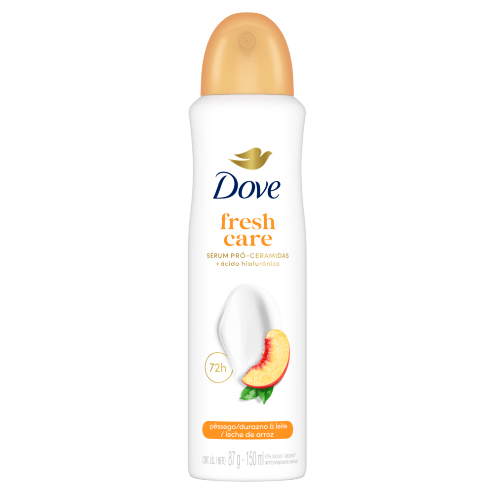 Antitranspirante Aerossol Pêssego & Leite de Arroz Dove Fresh Care 150ml Spray