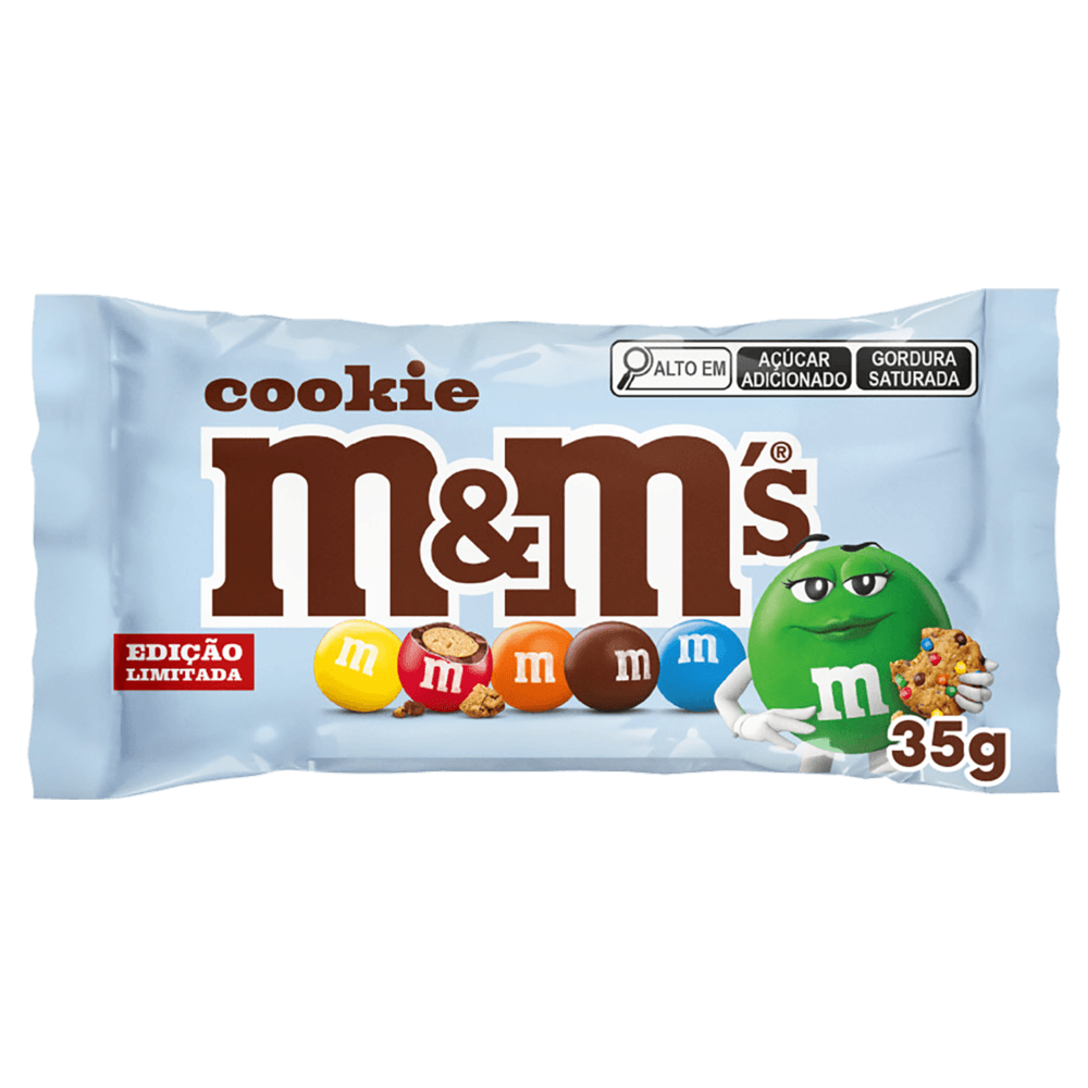 Confeito de Chocolate ao Leite com Cookie M&M's Pacote 35g