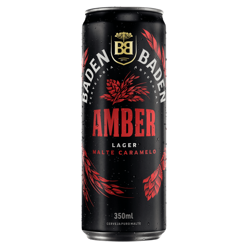 Cerveja Amber Lager Puro Malte Caramelo Baden Baden Lata 350ml