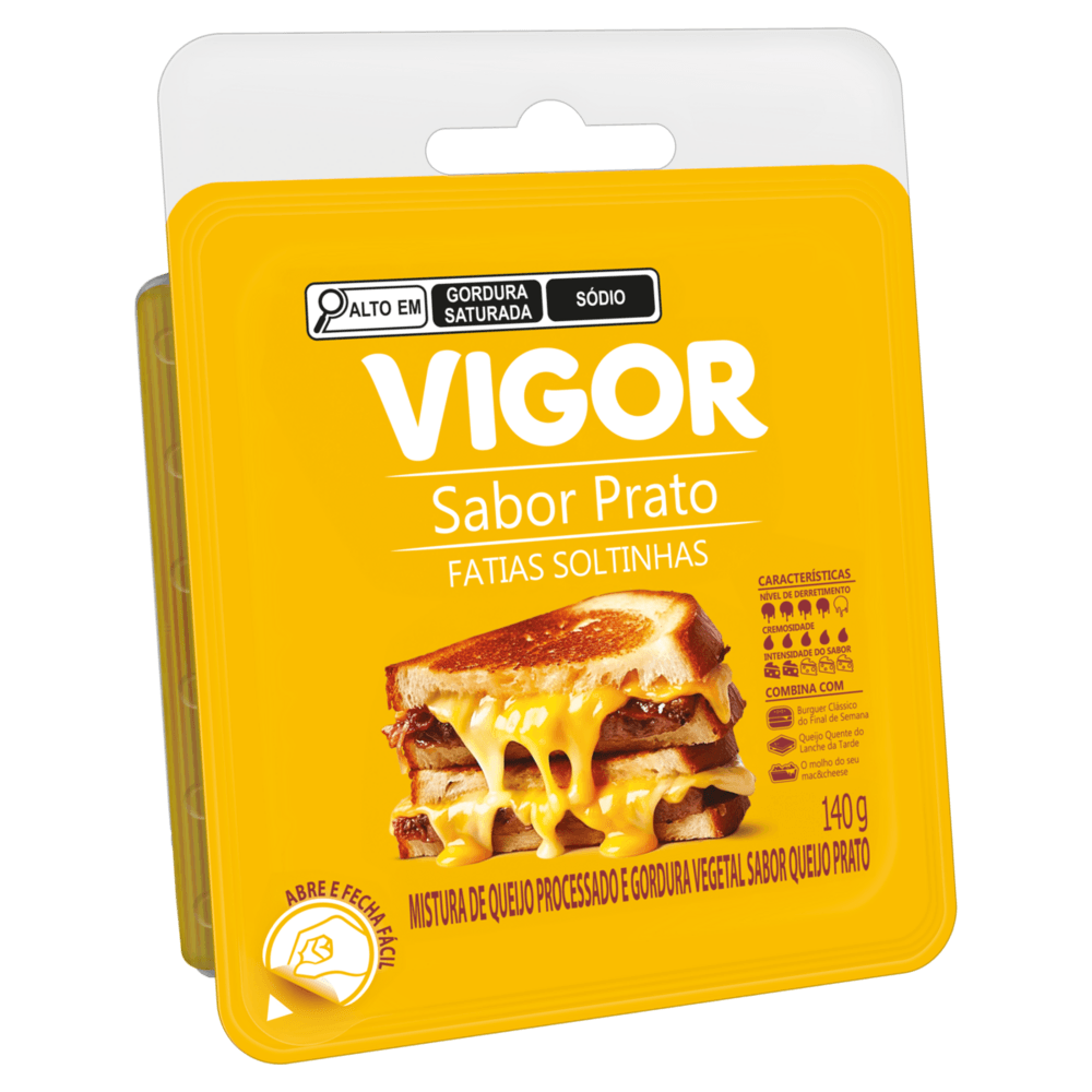 Queijo Processado Fatiado Prato Vigor 140g