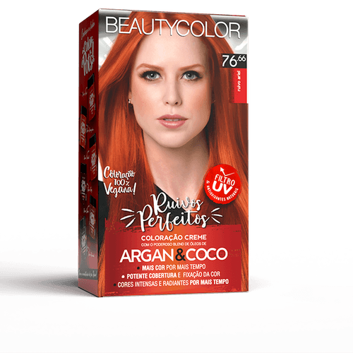 TINTA-PERMANENTE--BEUTY-COLOR-CREME-KIT-7666-RUIVO-ARIEL TINTA-PERMANENTE--BEUTY-COLOR-CREME-KIT-7666-RUIVO-ARIEL