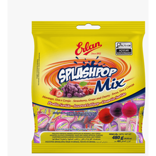 PIRULITO-ERLAN-SPLASHPOP-MIX-480GRAMAS PIRULITO-ERLAN-SPLASHPOP-MIX-480GRAMAS
