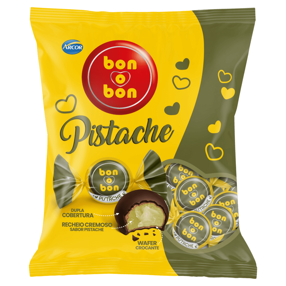 Bombom Wafer Pistache Bon o Bon Pacote 750g