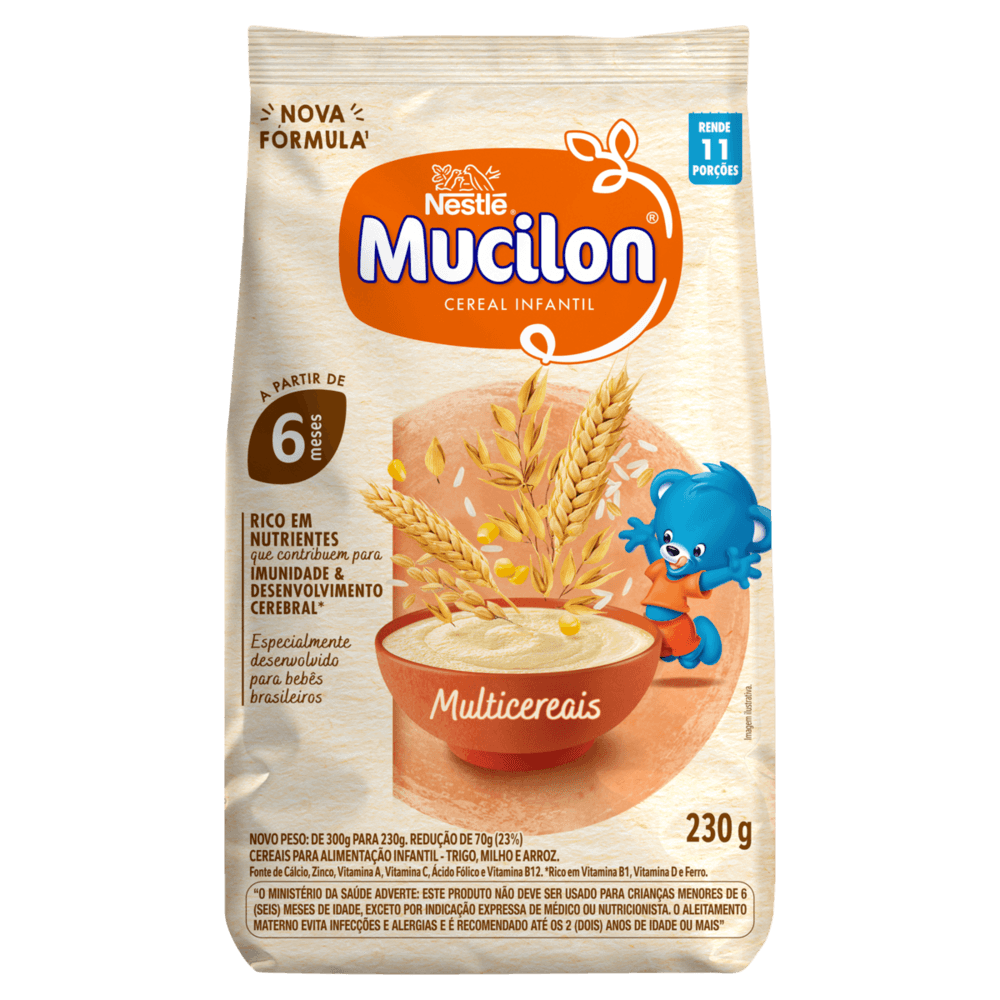 Cereal Infantil Multicereais Mucilon Pacote 230g