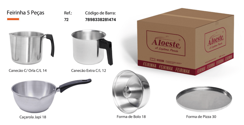 FEIRINHA ALUMINIO  ALOESTE TRADICIONAL 5 PEÇAS