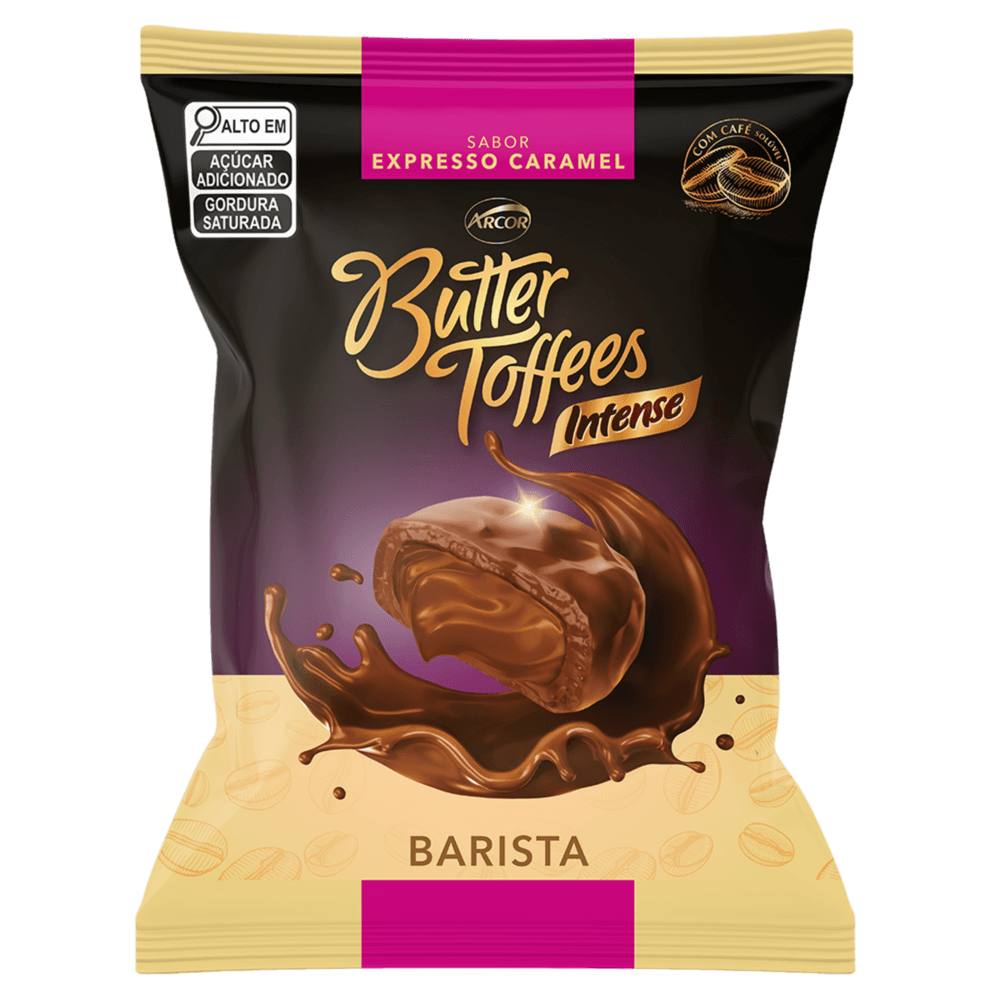 Bala Expresso Caramel Butter Toffees Intense Barista Pacote 400g